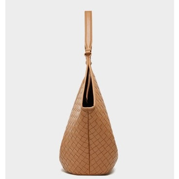 Women's Genuine Leather Woven Large Shoulder Tote Bag