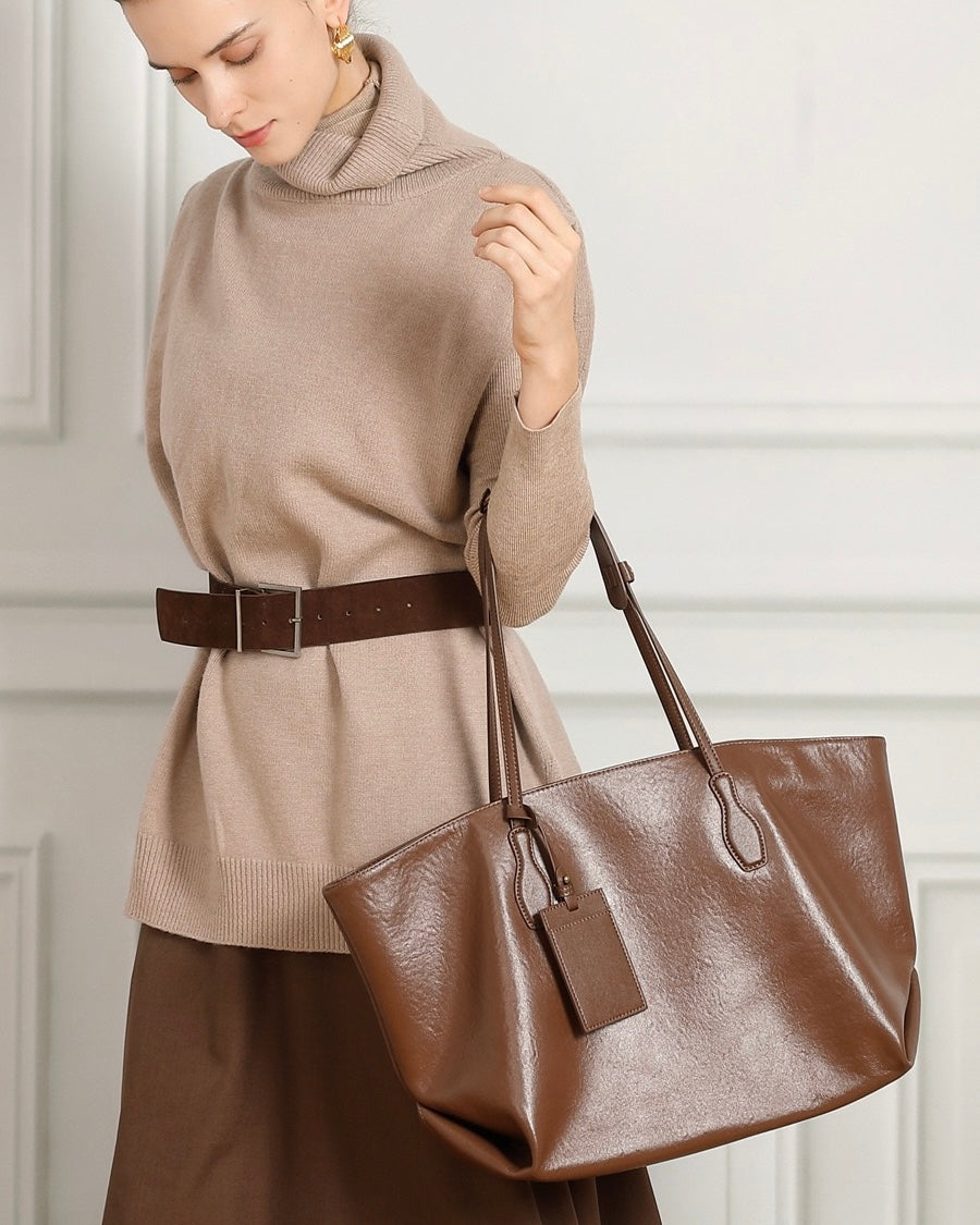 Women's Genuine Leather Extra Large Vintage Carryall Tote
