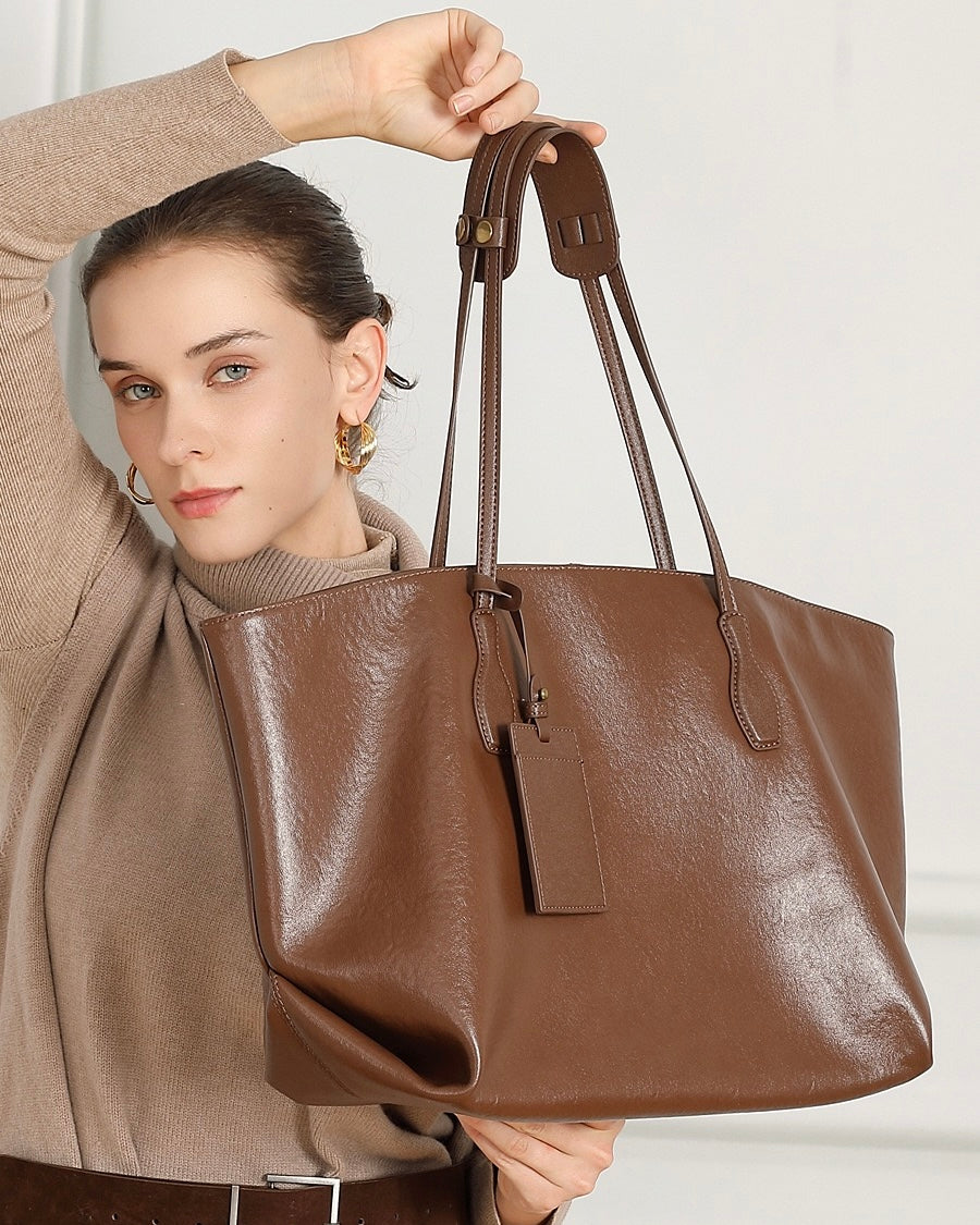 Women's Genuine Leather Extra Large Vintage Carryall Tote