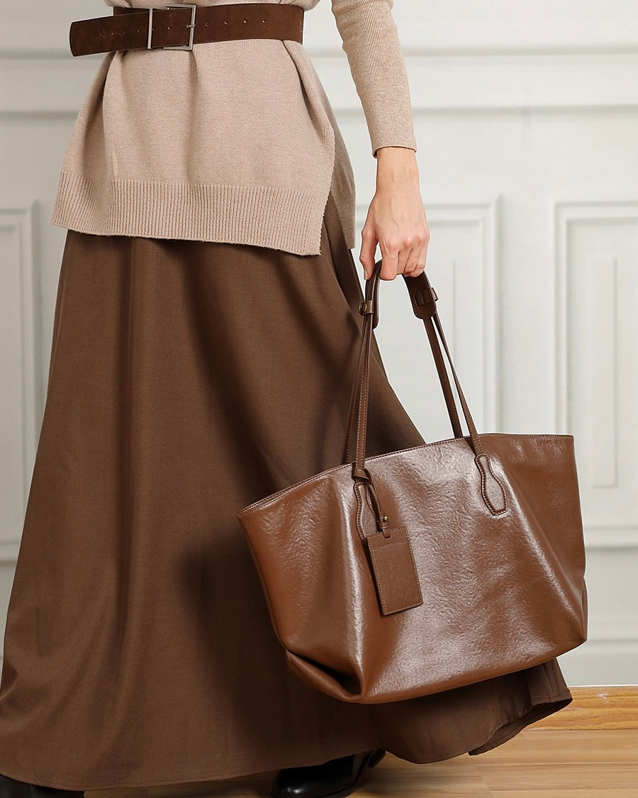 Women's Genuine Leather Extra Large Vintage Carryall Tote
