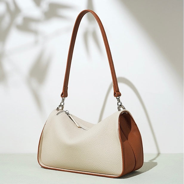 Women's Genuine Leather Minimalist Toast Crossbody Shoulder Bag