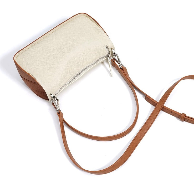 Women's Genuine Leather Minimalist Toast Crossbody Shoulder Bag