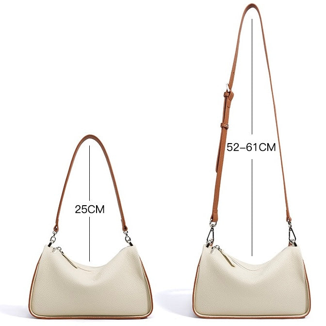 Women's Genuine Leather Minimalist Toast Crossbody Shoulder Bag