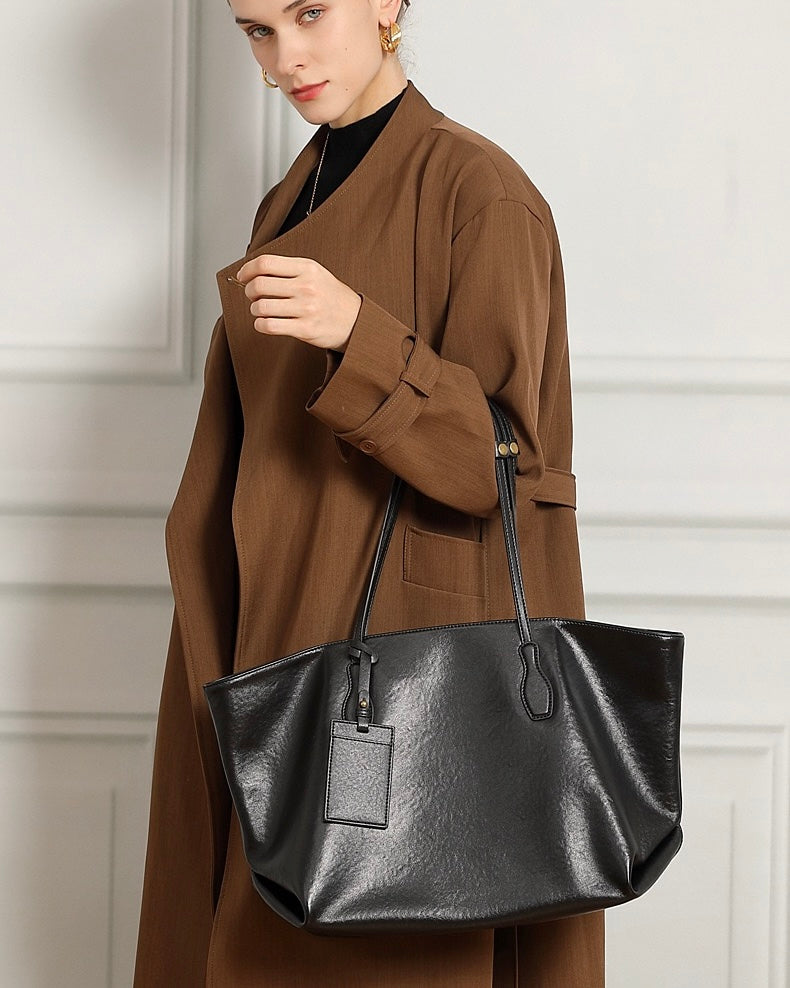 Women's Genuine Leather Extra Large Vintage Carryall Tote