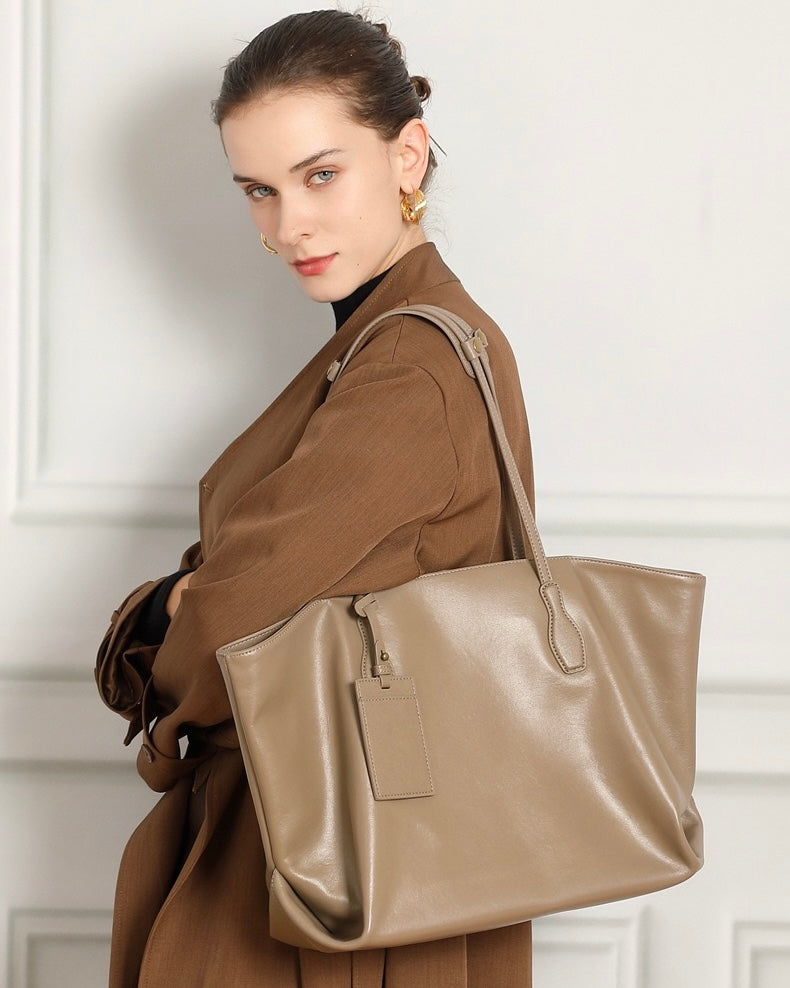 Women's Genuine Leather Extra Large Vintage Carryall Tote