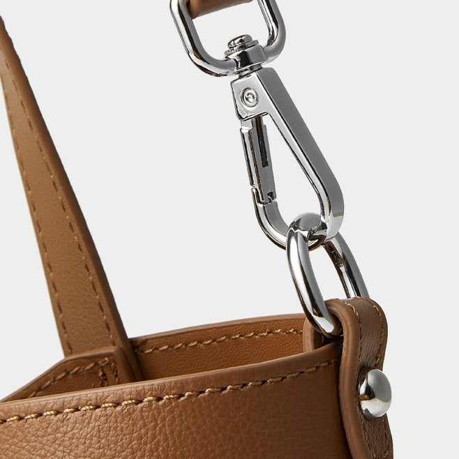 Women's Genuine Leather Ribbon Accent Handbag