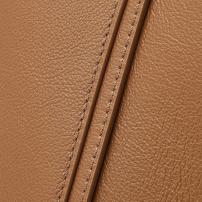 Women's Genuine Leather Ribbon Accent Handbag