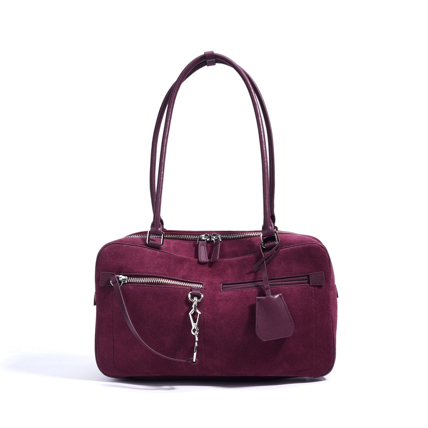 Women's Genuine Leather Pillow Shoulder Bag with Zipper Pocket