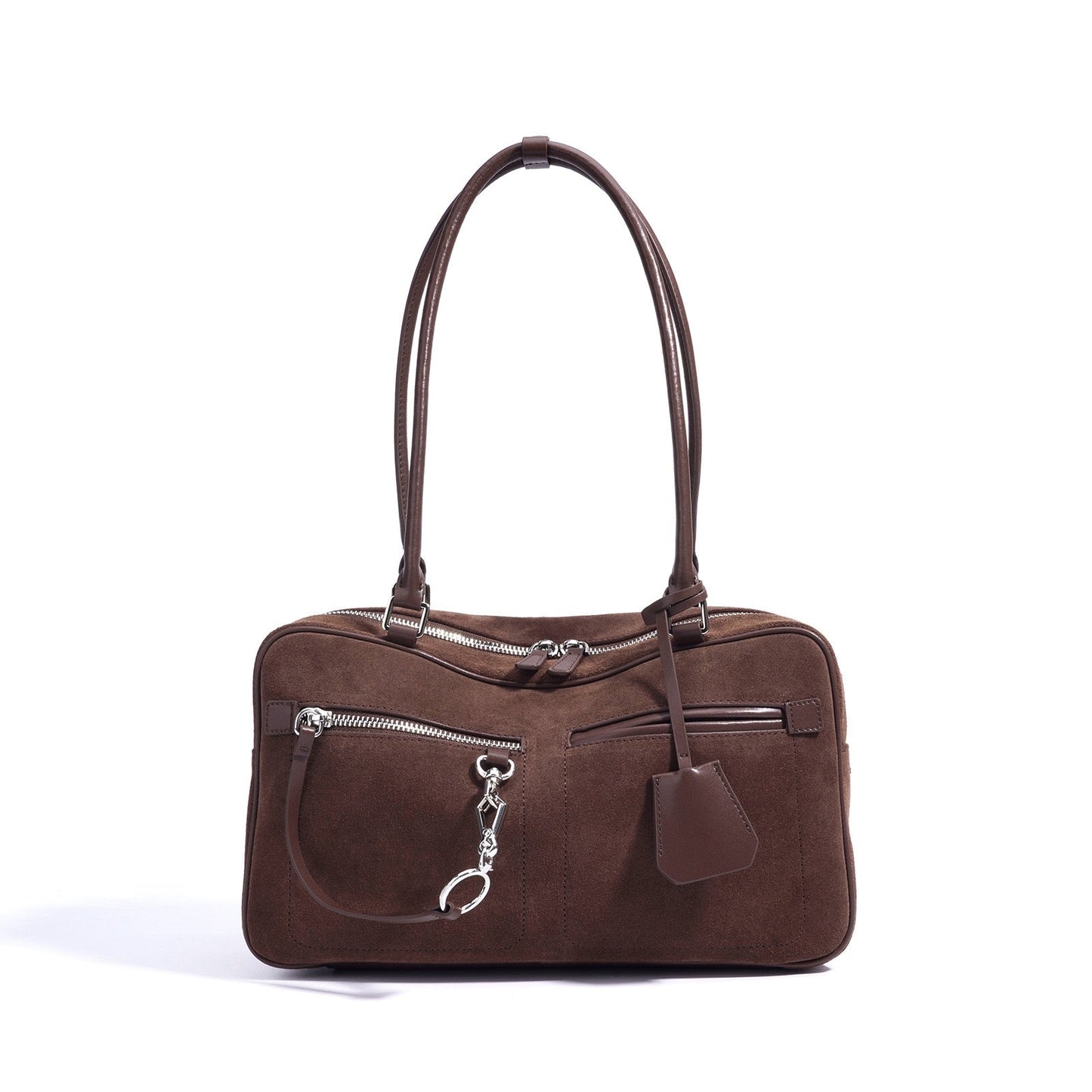 Women's Genuine Leather Pillow Shoulder Bag with Zipper Pocket