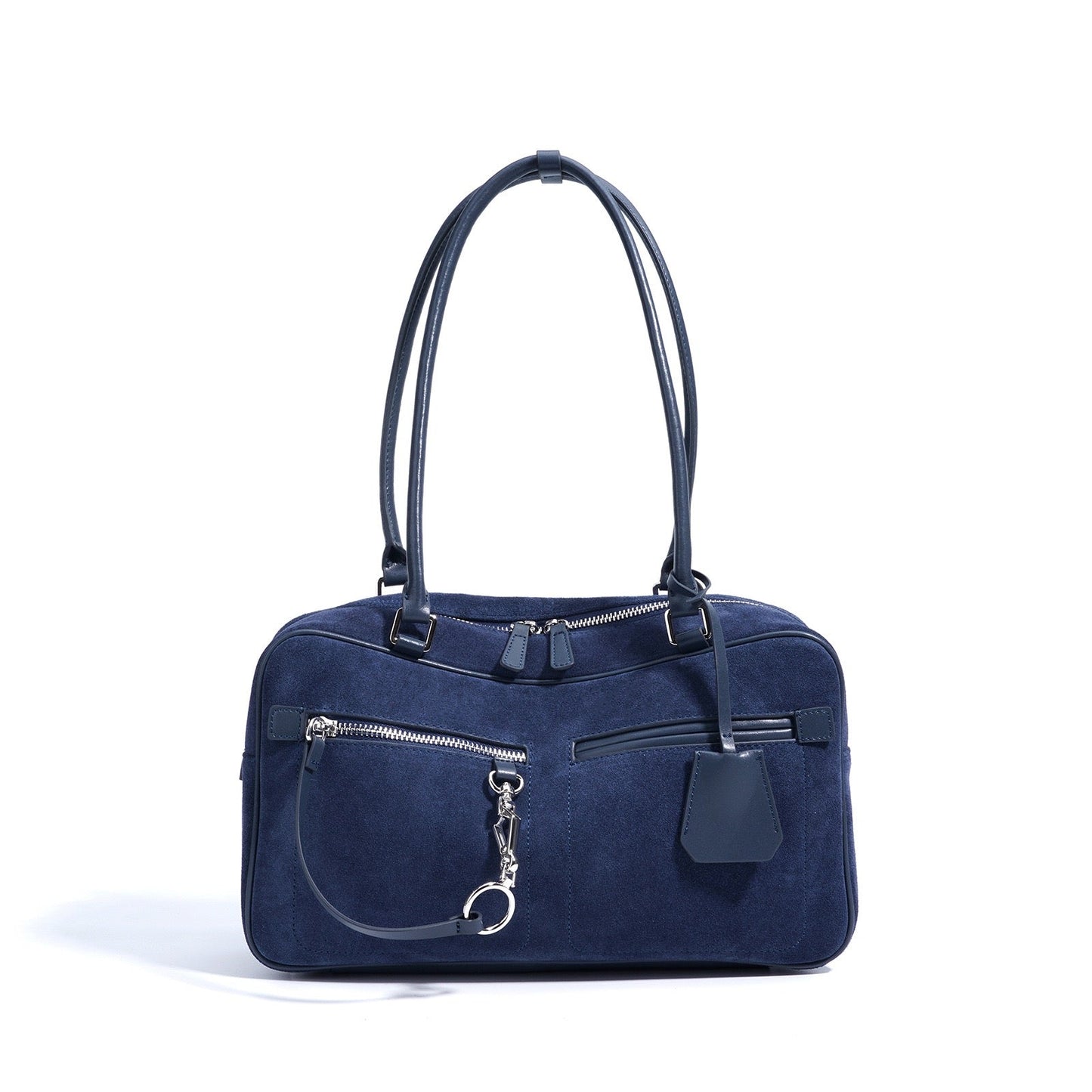 Women's Genuine Leather Pillow Shoulder Bag with Zipper Pocket