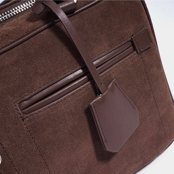 Women's Genuine Leather Pillow Shoulder Bag with Zipper Pocket