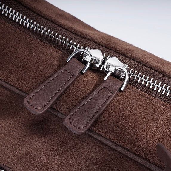 Women's Genuine Leather Pillow Shoulder Bag with Zipper Pocket