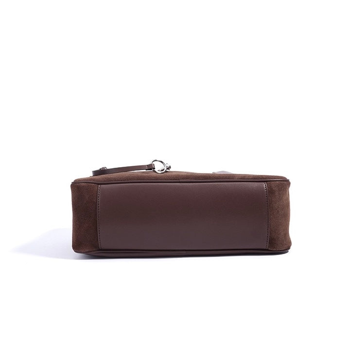 Women's Genuine Leather Pillow Shoulder Bag with Zipper Pocket