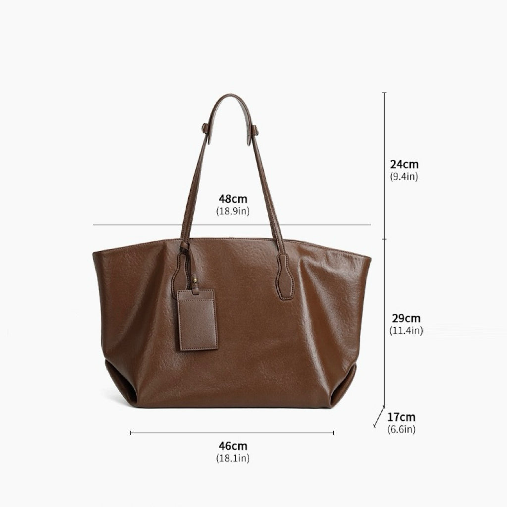 Women's Genuine Leather Extra Large Vintage Carryall Tote