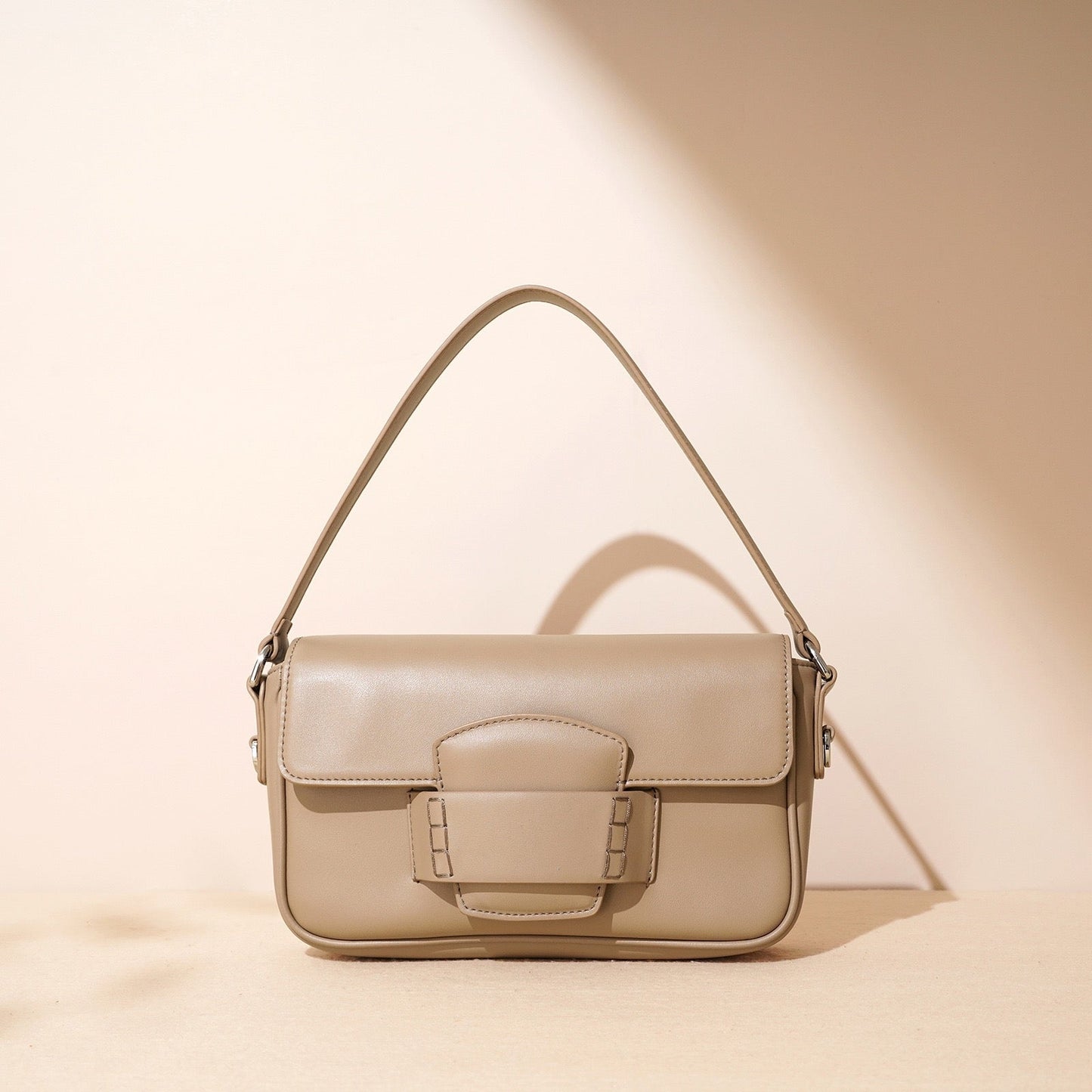 Women's Genuine Leather Small Square Flap Crossbody Bag