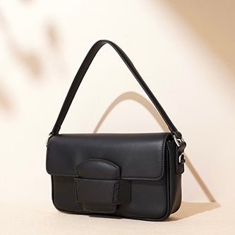 Women's Genuine Leather Small Square Flap Crossbody Bag