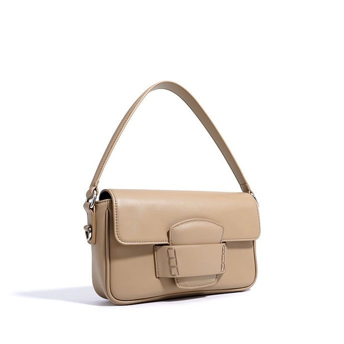 Women's Genuine Leather Small Square Flap Crossbody Bag