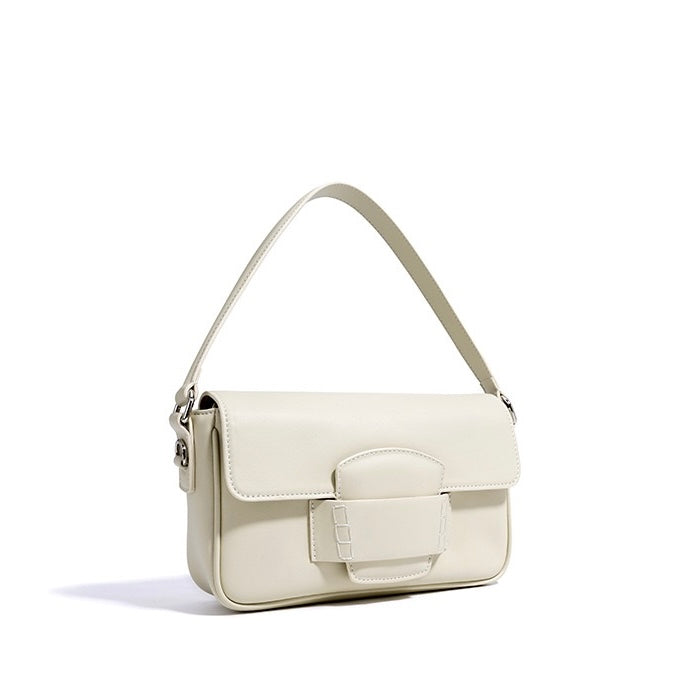 Women's Genuine Leather Small Square Flap Crossbody Bag