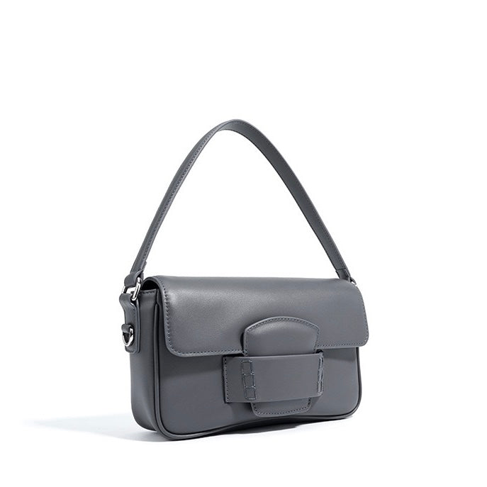Women's Genuine Leather Small Square Flap Crossbody Bag
