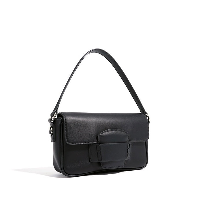 Women's Genuine Leather Small Square Flap Crossbody Bag