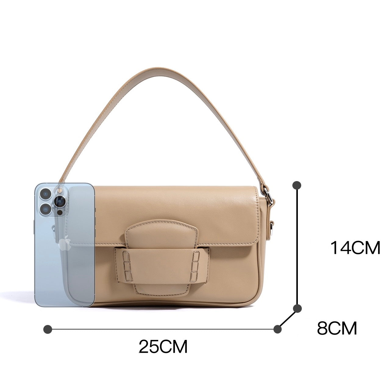 Women's Genuine Leather Small Square Flap Crossbody Bag
