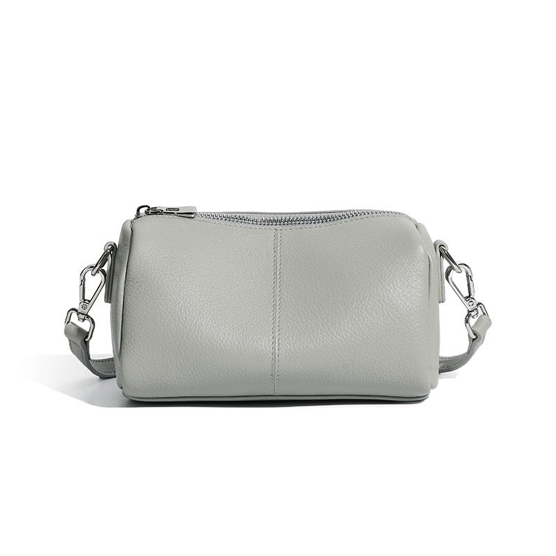 Women's Genuine Leather Soft Cylinder Clutch Bag