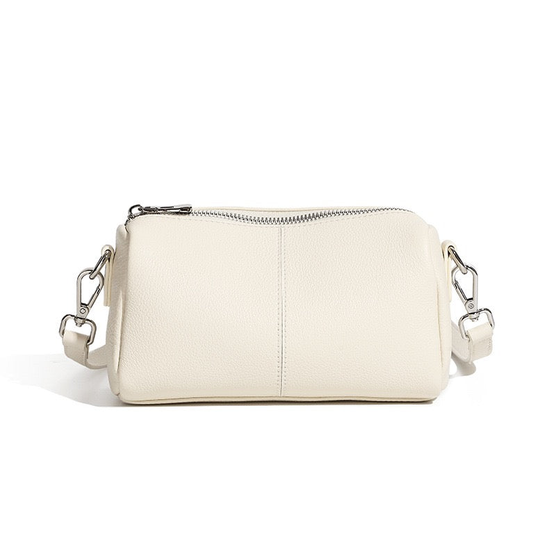 Women's Genuine Leather Soft Cylinder Clutch Bag