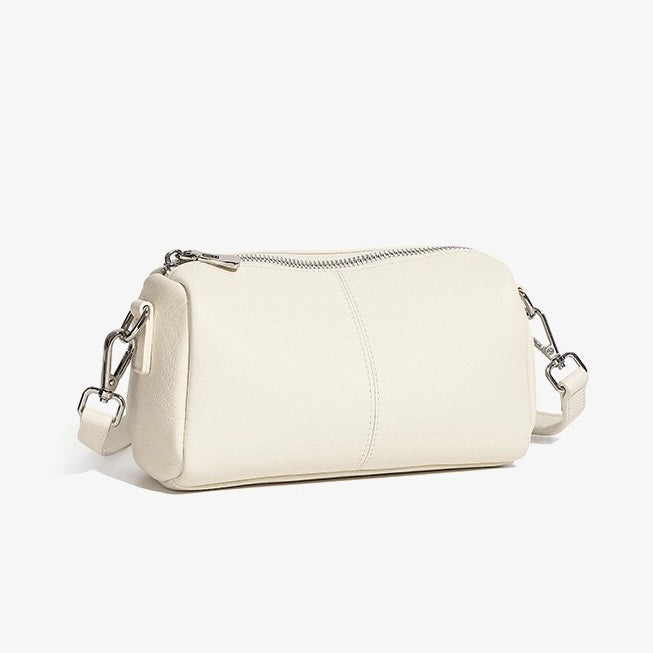 Women's Genuine Leather Soft Cylinder Clutch Bag