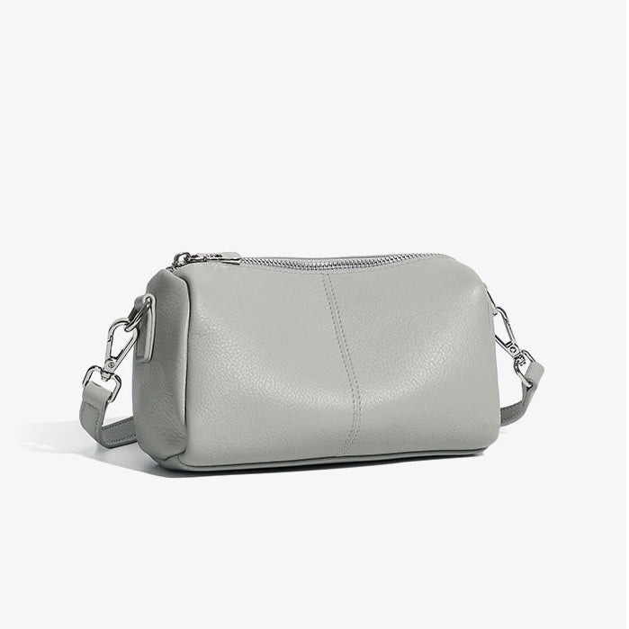 Women's Genuine Leather Soft Cylinder Clutch Bag