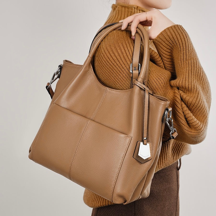 Women's Genuine Leather Large Capacity Tote Shoulder Bag