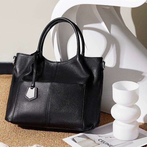 Women's Genuine Leather Large Capacity Tote Shoulder Bag