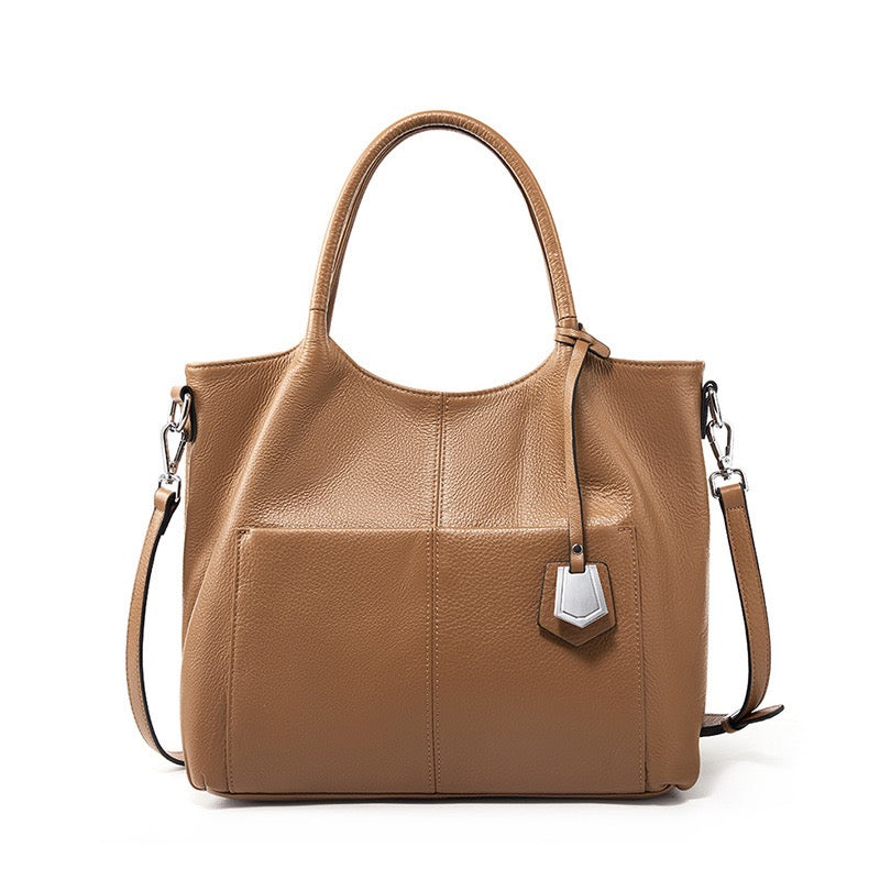 Women's Genuine Leather Large Capacity Tote Shoulder Bag