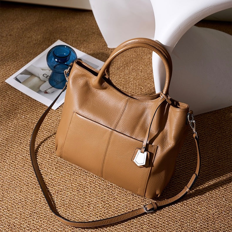 Women's Genuine Leather Large Capacity Tote Shoulder Bag