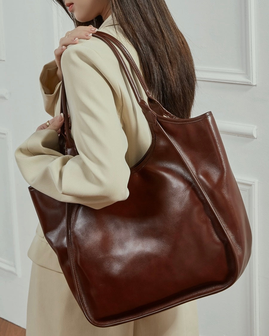 Women's Genuine Leather Extra Large Retro Tote Bag