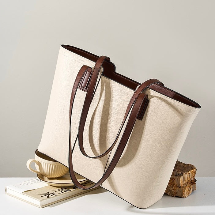 Women's Genuine Leather Large Capacity Tote Shoulder Bag
