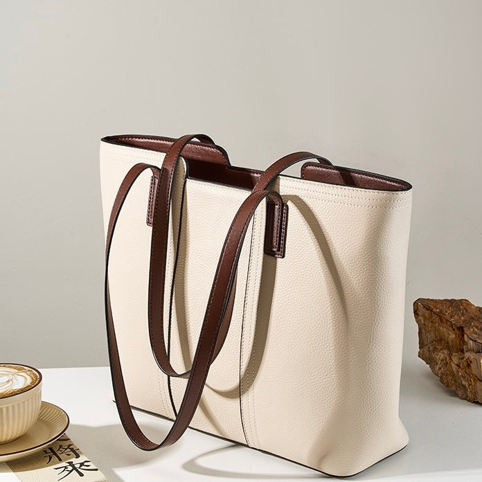 Women's Genuine Leather Large Capacity Tote Shoulder Bag