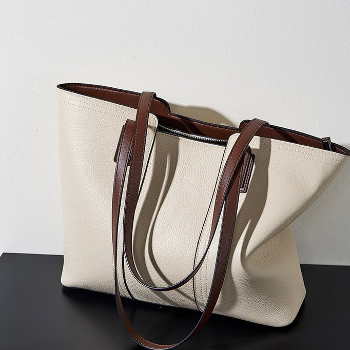 Women's Genuine Leather Large Capacity Tote Shoulder Bag