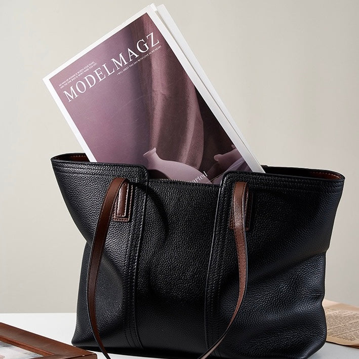Women's Genuine Leather Large Capacity Tote Shoulder Bag