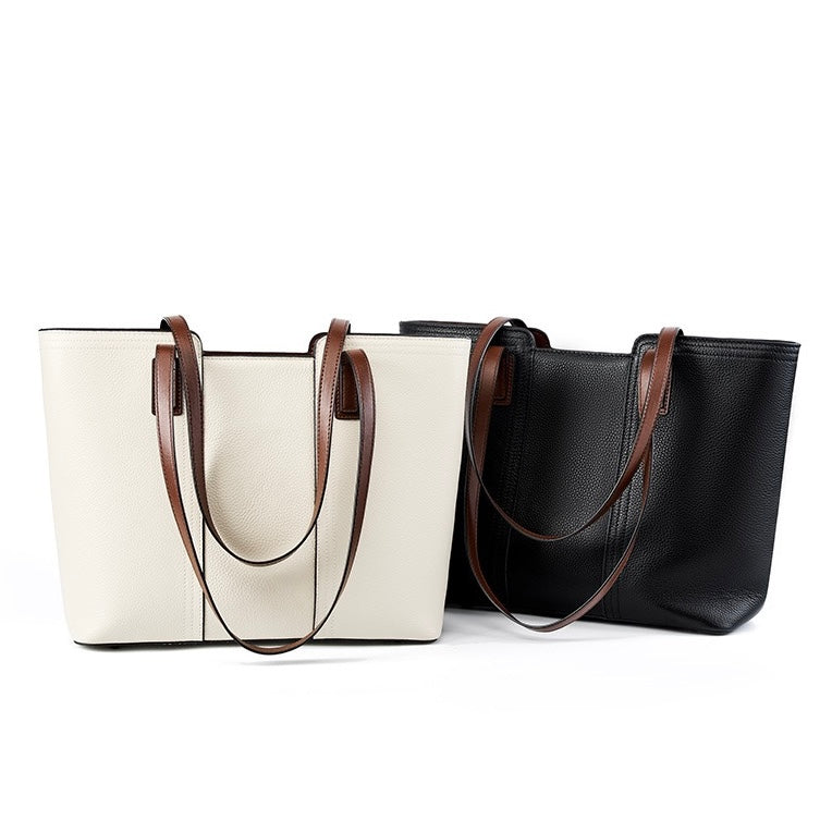 Women's Genuine Leather Large Capacity Tote Shoulder Bag
