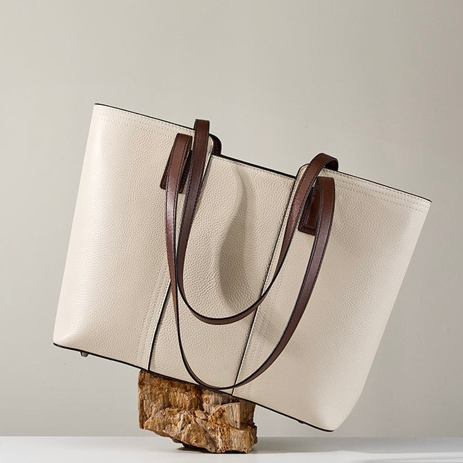 Women's Genuine Leather Large Capacity Tote Shoulder Bag
