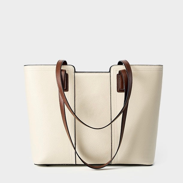 Women's Genuine Leather Large Capacity Tote Shoulder Bag