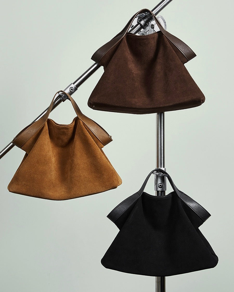 Women's Cowhide Patchwork Tote with Dual Shoulder Straps