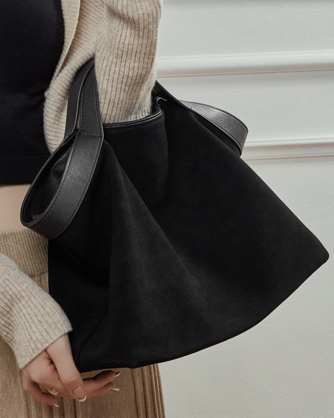 Women's Cowhide Patchwork Tote with Dual Shoulder Straps