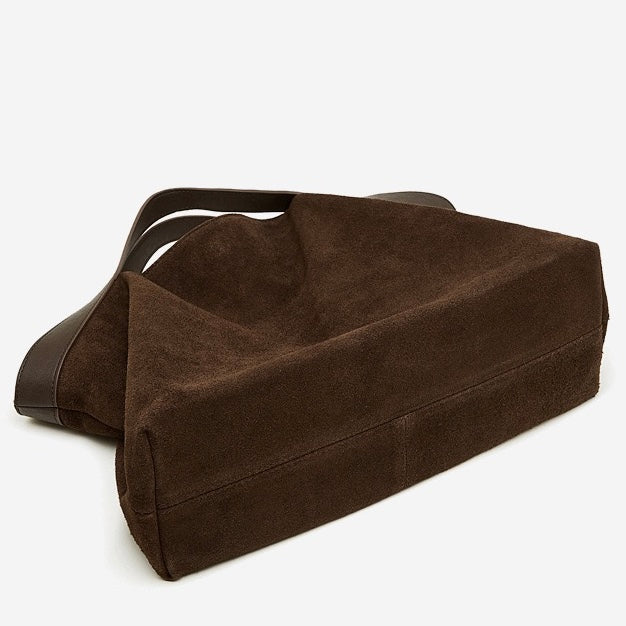 Women's Cowhide Patchwork Tote with Dual Shoulder Straps