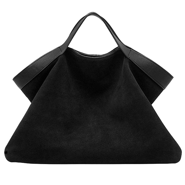 Women's Cowhide Patchwork Tote with Dual Shoulder Straps