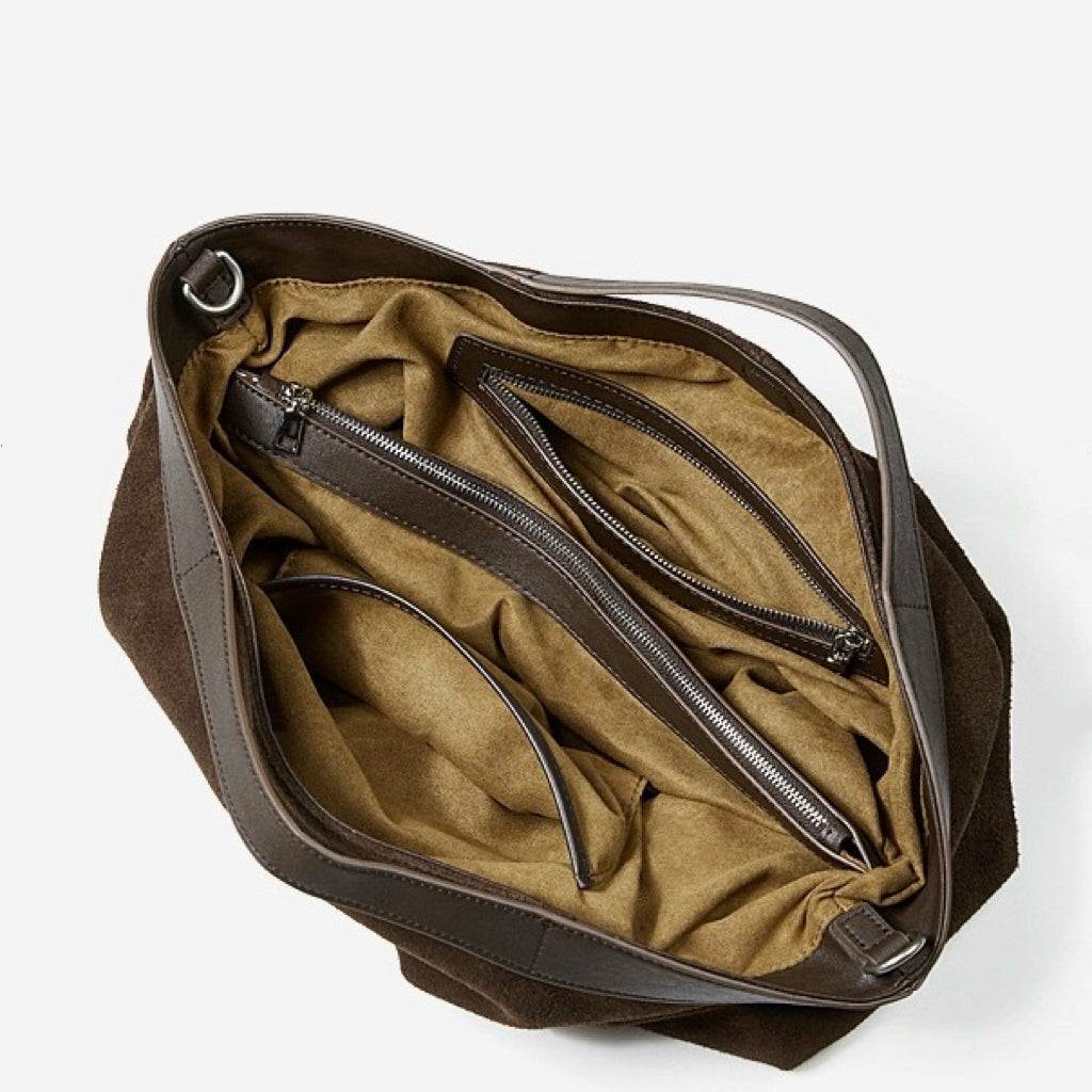Women's Cowhide Patchwork Tote with Dual Shoulder Straps