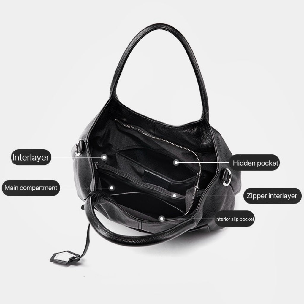 Women's Genuine Leather Large Capacity Tote Shoulder Bag