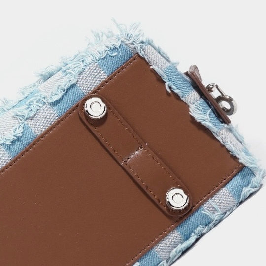 Women's Genuine Leather Denim Patchwork Shoulder Bag