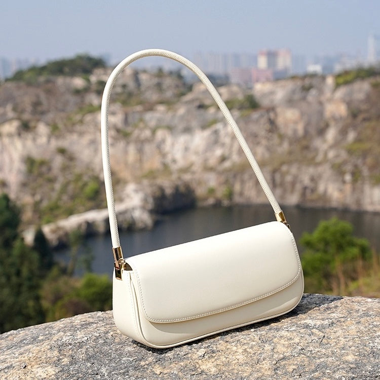 Women's Genuine Leather Minimalist Saddle Tote Bag