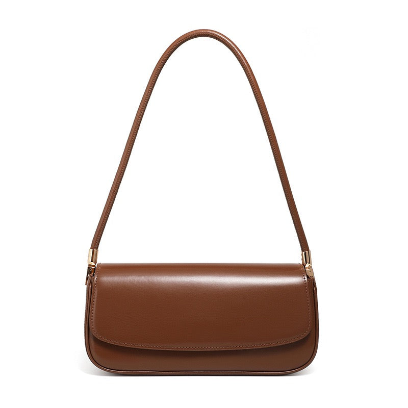 Women's Genuine Leather Minimalist Saddle Tote Bag